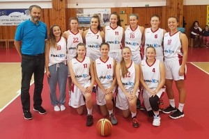 Družstvo juniorek U19 - spodní řada zleva Johánková, Faustová, Pytlová a Kostková, horní řada zleva trenér Křiváček, Šuryová, Vítková, Poláčková, Hašková, Křiváčková, Zástěrová a Šillarová. Chybí Schreiber a Šeflová.